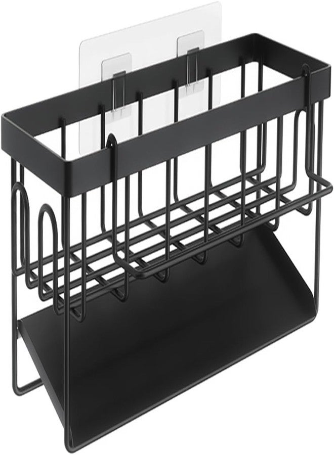RUDRO IMPEX Sink Caddy Sponge Holder with Hook for Rag and Self Drain Tray, Rustproof Kitchen Organizer, Soap Dispenser Storage Accessories - Image 3