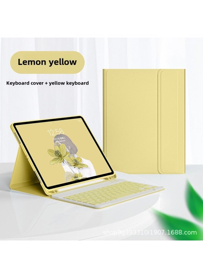 Generic Keyboard Leather Mouse-Color:Lemon Yellow + Yellow Keyboard + Yellow Charging Mouse-Product Type:2024/2022/2020ipadair611/air5/air4/10.9  - Image 1