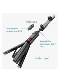 TYCOM Tycom Selfie Stick For Phone Size 4.5-6.2Inch, Extendable to 85cm Selfie Stick Tripod with Bluetooth Wireless Remote Phone Holder (Q12s Black)  - Image 2