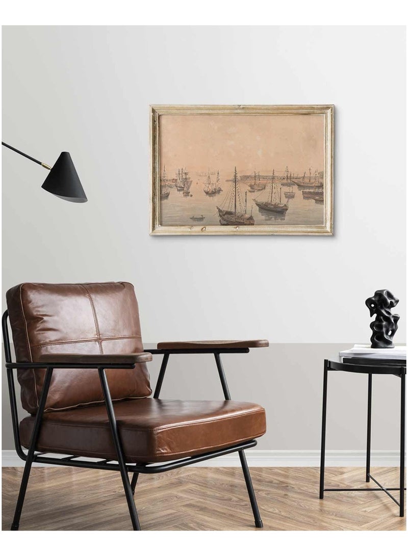 مؤسسة فكرة اليوم مطبوعات فنية جدارية من القماش بدون إطار، مقاس 16 × 24 بوصة، ملصقات ومطبوعات مناظر طبيعية قديمة للميناء لتزيين الحائط، لوحة فنية جدارية كبيرة معلقة لغرفة النوم وغرفة المعيشة والحمام والمطبخ - Image 2