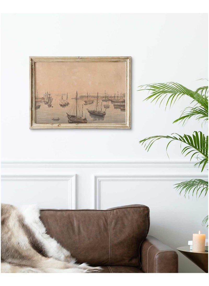 مؤسسة فكرة اليوم مطبوعات فنية جدارية من القماش بدون إطار، مقاس 16 × 24 بوصة، ملصقات ومطبوعات مناظر طبيعية قديمة للميناء لتزيين الحائط، لوحة فنية جدارية كبيرة معلقة لغرفة النوم وغرفة المعيشة والحمام والمطبخ - Image 3