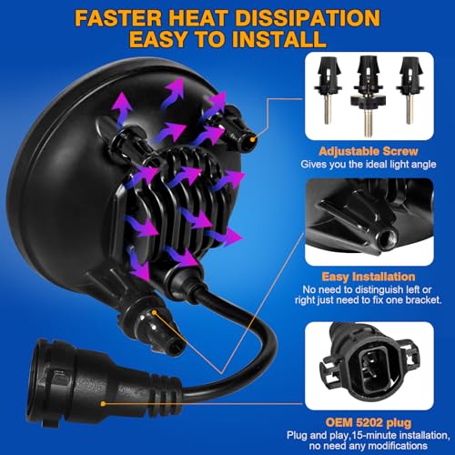 Aukmak Upgraded LED Fog Lights Assembly for Suburban Tahoe 2007-2014, Avalanche 2007-2013, Camaro 2010-2013, Colorado 2015 2016, Silverado 2015, for GMC Acadia Yukon Replacement Lamp - Image 4
