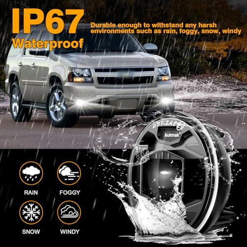 Aukmak Upgraded LED Fog Lights Assembly for Suburban Tahoe 2007-2014, Avalanche 2007-2013, Camaro 2010-2013, Colorado 2015 2016, Silverado 2015, for GMC Acadia Yukon Replacement Lamp - Image 5