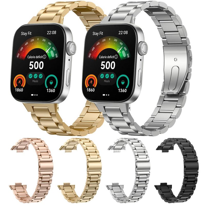 سوار ساعة هواوي باند 10 / 9 / 8 NFC بثلاث حبات معدنية سريعة الفك (فضي) - Image 4