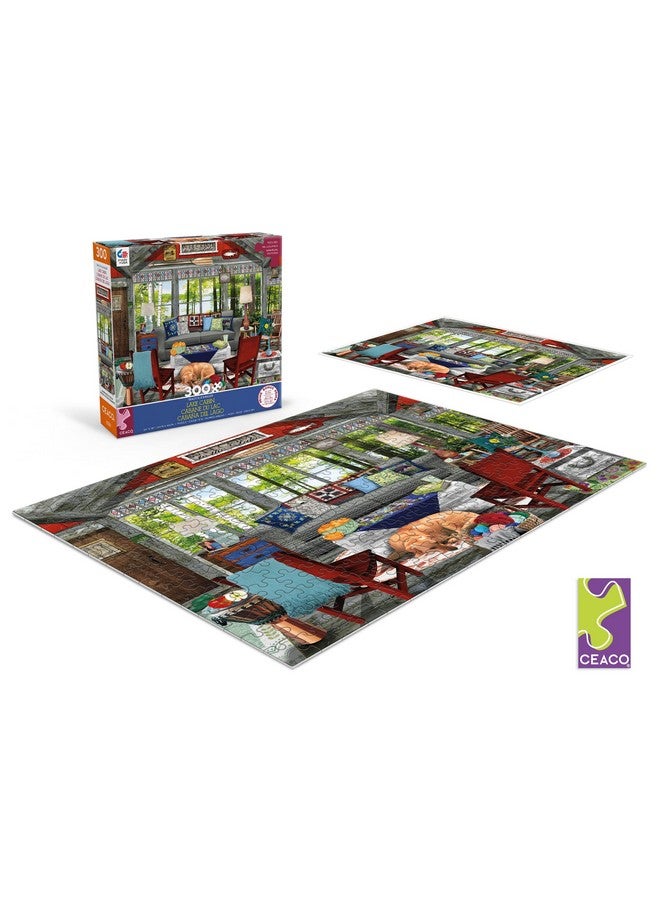 Ceaco - Tracy Flickinger - Lake Cabin - Oversized 300 Piece Jigsaw Puzzle, 24 x 18 - Image 2