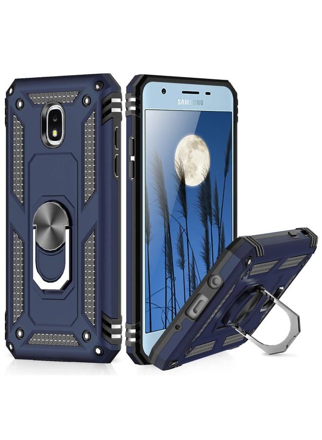 TJ's Phone Case Samsung Galaxy J7 2018/J7 Refine/J7 Star/J7 Eon/J7 TOP/J7 Aero/J7 Crown/J7 Aura/J7 V 2nd Gen, [Full Coverage Tempered Glass Screen Protector][Metal Ring][Magnetic Support] - Image 1