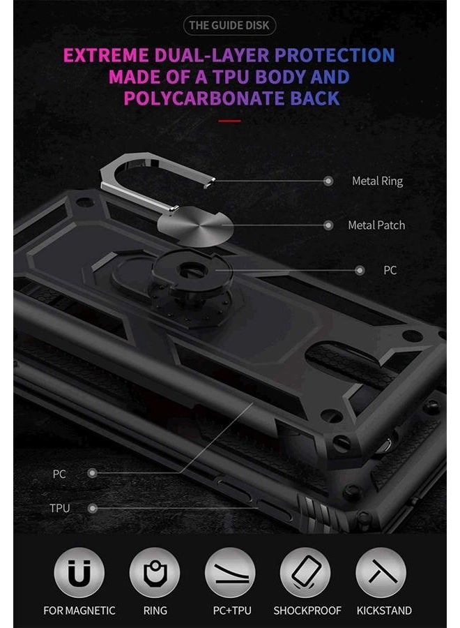 TJ's Phone Case Samsung Galaxy J7 2018/J7 Refine/J7 Star/J7 Eon/J7 TOP/J7 Aero/J7 Crown/J7 Aura/J7 V 2nd Gen, [Full Coverage Tempered Glass Screen Protector][Metal Ring][Magnetic Support] - Image 3