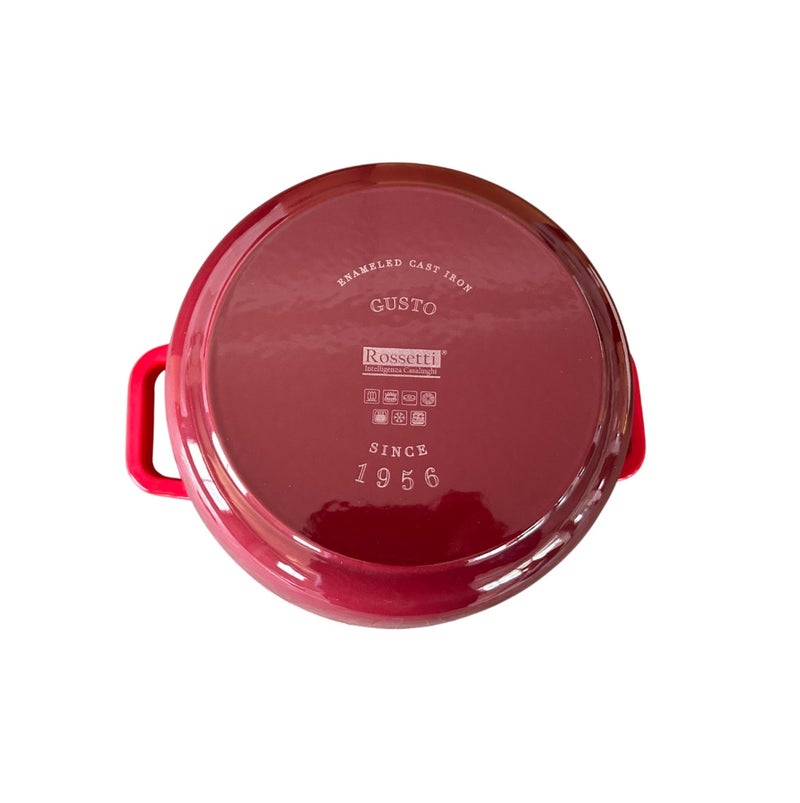 Rossetti Gusto Cast Iron 28cm Cranberry Red Round Casserole Cookware - Image 4