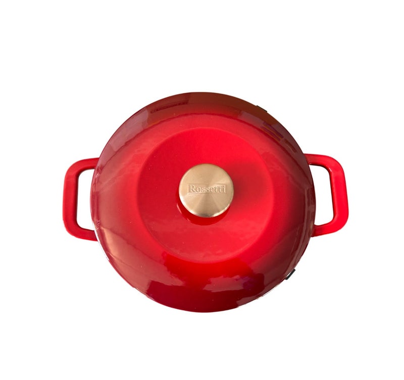 Rossetti Gusto Cast Iron 28cm Cranberry Red Round Casserole Cookware - Image 3