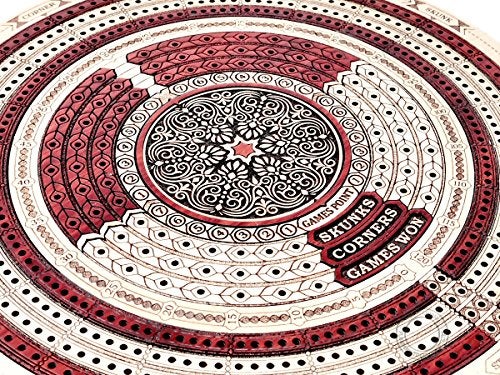 House of Cribbage - 10" Round Shape 4 Tracks Continuous Cribbage Board Maple/Bloodwood - Push Drawer & Place for Skunks, Corners & Won Games - Image 4