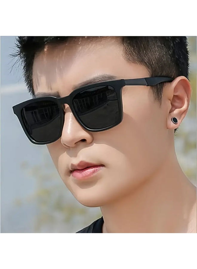 SCENT HOUSE Fashion Square Frame Glasses Retro Style PC Lens and Frame Unisex No Accessories Included Includes Eyeglass Case Sunglasses - Image 1