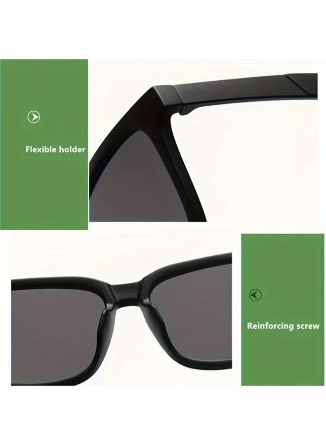 SCENT HOUSE Fashion Square Frame Glasses Retro Style PC Lens and Frame Unisex No Accessories Included Includes Eyeglass Case Sunglasses - Image 2