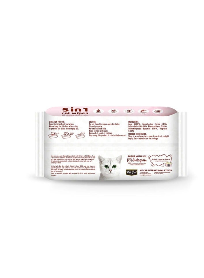 كيت كات مناديل 5 في 1 للقطط بدون رائحة - مناديل لطيفة متعددة الاستخدامات للقطط - Image 2