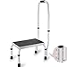 VEVOR Step Stool 1Step 330lbs Capacity 3 Adjustable Height with Handle Steel Step Ladder Portable Toddler Step Stools for Adults NonSlip Sturdy Step Ladders for Office RVs Pets - Image 3