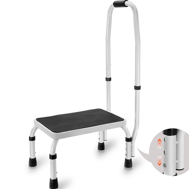 VEVOR Step Stool 1Step 330lbs Capacity 3 Adjustable Height with Handle Steel Step Ladder Portable Toddler Step Stools for Adults NonSlip Sturdy Step Ladders for Office RVs Pets - Image 2