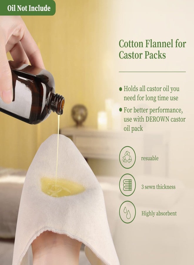 DEROWN 2Pcs Cotton Flannel for Castor Oil Pack, Less Mess Made of Unbleached Organic Cotton Flannel Reusable Soothing Heat Compress for Liver, Abdomen, Joints, Highly Absorbent Soft Feel Like Nightgown - Image 2