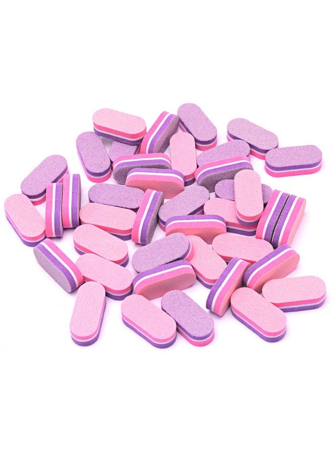 Diesisa Mini Nail Buffers 40Pc 100180 Grit Sponge Mini Nail Files Bulk For Acrylic Nails Buffer Block Nail Filemini Bulk Nail Buffers Double Sided For Manicure Tools Pinkpurple - Image 1