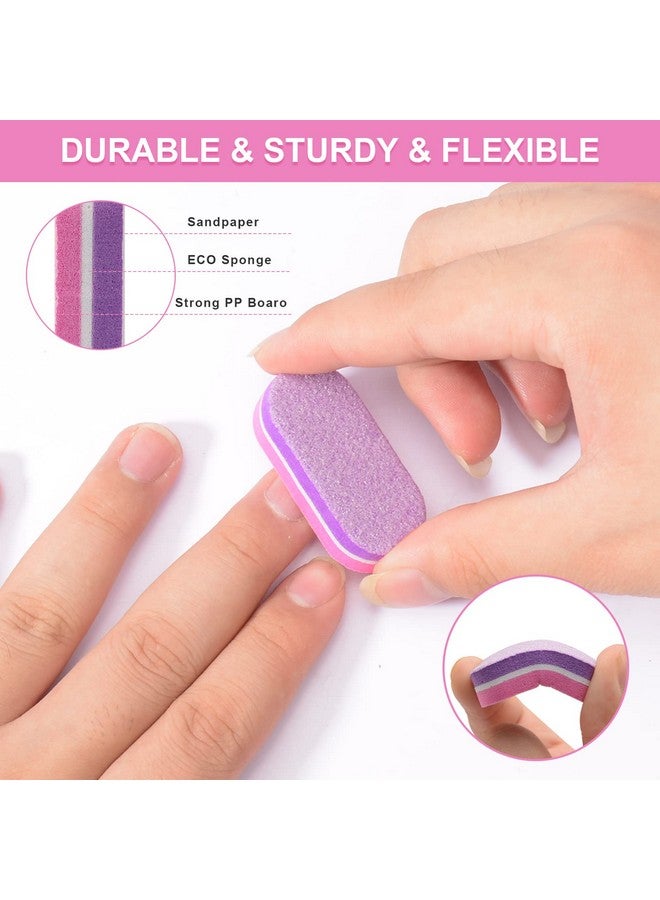 Diesisa Mini Nail Buffers 40Pc 100180 Grit Sponge Mini Nail Files Bulk For Acrylic Nails Buffer Block Nail Filemini Bulk Nail Buffers Double Sided For Manicure Tools Pinkpurple - Image 4