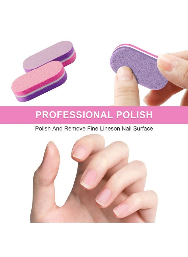 Diesisa Mini Nail Buffers 40Pc 100180 Grit Sponge Mini Nail Files Bulk For Acrylic Nails Buffer Block Nail Filemini Bulk Nail Buffers Double Sided For Manicure Tools Pinkpurple - Image 3