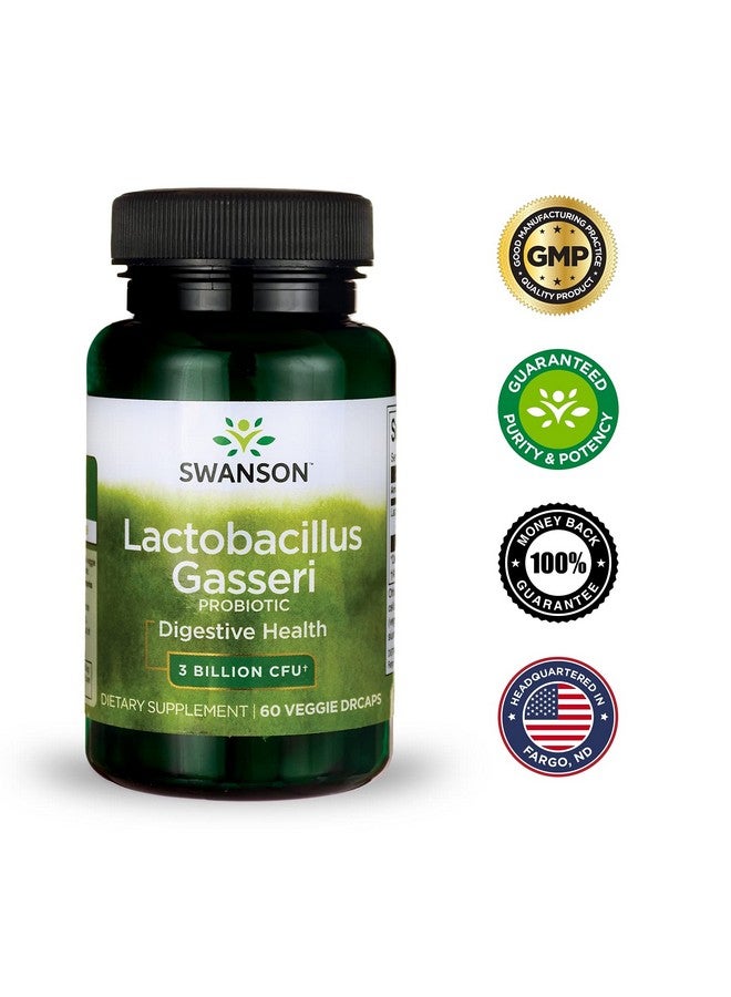 SWANSON مكمل بروبيوتيك لاكتوباسيلس غاسيري يدعم صحة الجهاز الهضمي مع 3 مليار وحدة تشكيل مستعمرات يدعم الشبع ودعم عملية الأيض للدهون 60 كبسولة نباتية - Image 5