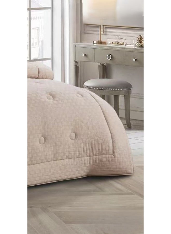 لوفيرا طقم مفرش نفرين ملكي لحاف قماش متين وناعم ونقشة عصرية 8 قطع مقاس 240*260 سم - Image 4