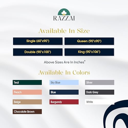 Razzai All-Season Comforter 220 GSM | Super Soft Fluffy & Lightweight Comforter Single Bed Comforter (60" x 90" Inches/152cm x 228cm) - Single Bed Comforter | Silver/Teal - Image 5