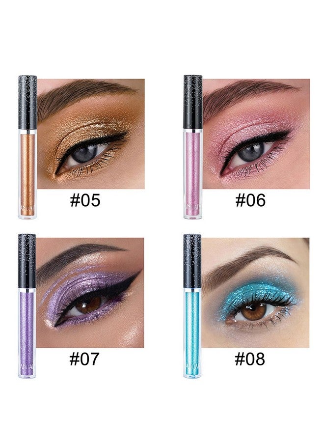 DekRion Glitter Eyeshadows, Liquid Eyeshadows, Long-lasting Liquid Glitter Eyeshadows, Shimmer-Eyeshadows, Metals-Gloss-Sparkling Silver, Gold High-pigmented Colorful Glitter Eye Shadows(08#Light-Blue) - Image 4