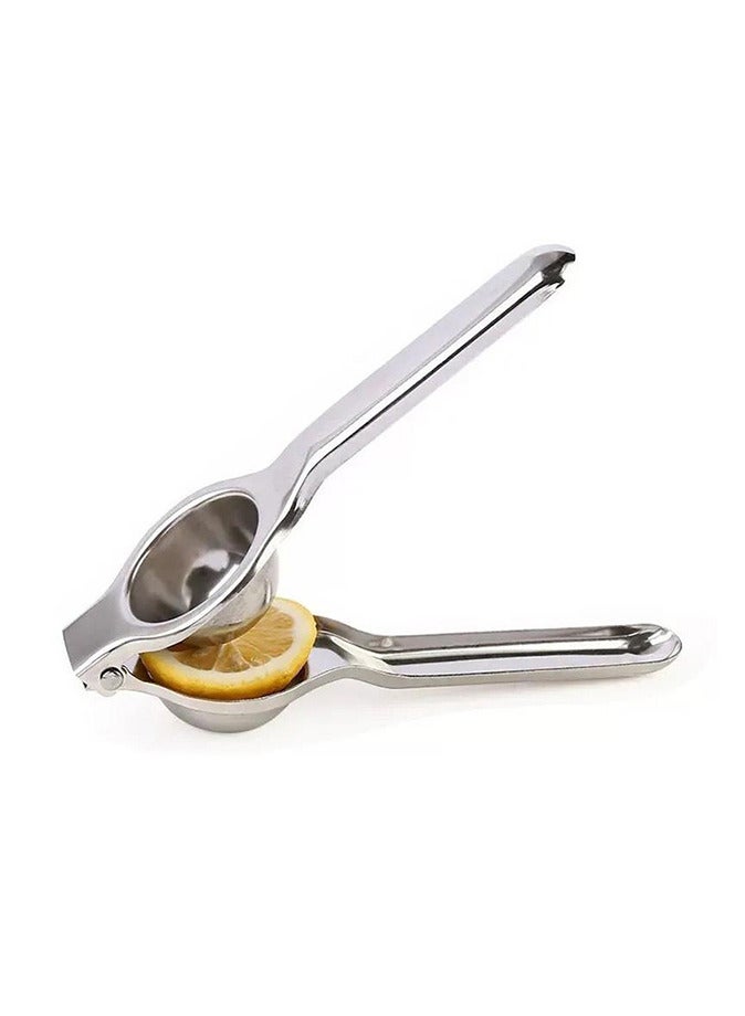 Lemon Squeezer Stainless Steel Lemon Juicer Handheld Lemon Juicer and Lime Squeezer Silver  - Image 1