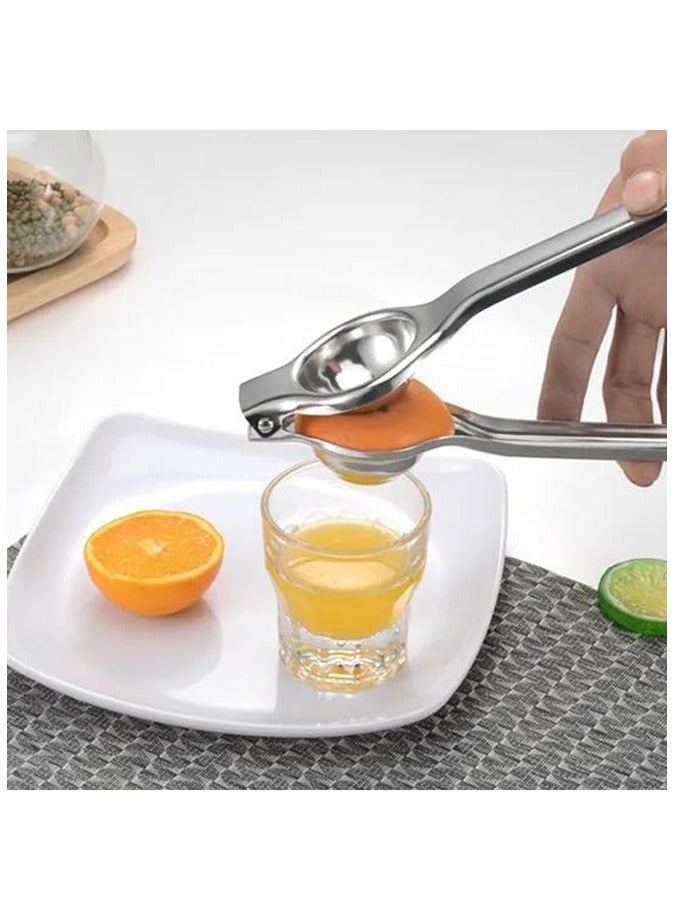 Lemon Squeezer Stainless Steel Lemon Juicer Handheld Lemon Juicer and Lime Squeezer Silver  - Image 3