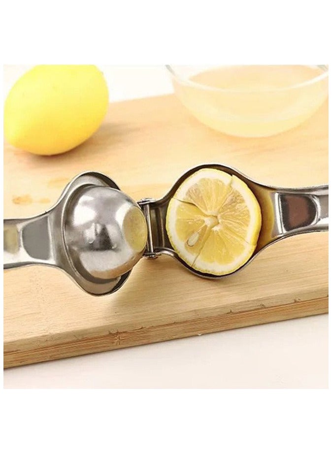Lemon Squeezer Stainless Steel Lemon Juicer Handheld Lemon Juicer and Lime Squeezer Silver  - Image 5