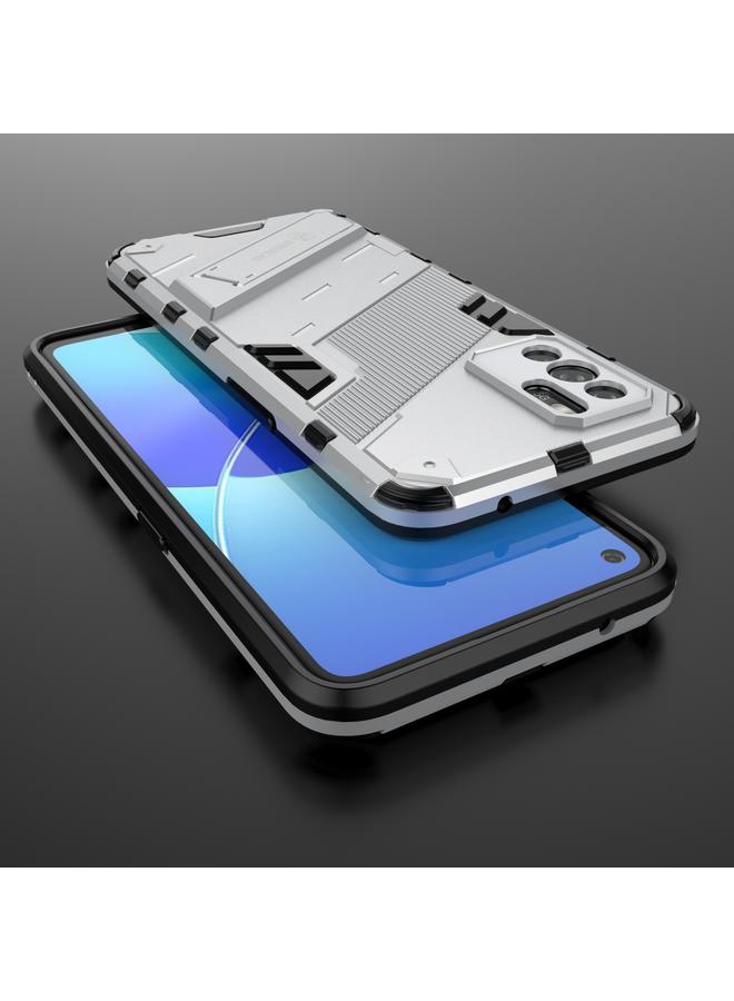 اس-توب جراب لهاتف OPPO Reno6 Z Punk Armor 2 في 1 PC + جراب TPU مقاوم للصدمات مع حامل غير مرئي - Image 5