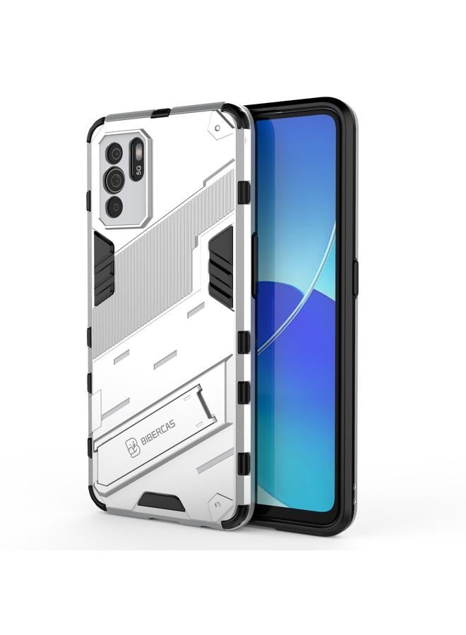 اس-توب جراب لهاتف OPPO Reno6 Z Punk Armor 2 في 1 PC + جراب TPU مقاوم للصدمات مع حامل غير مرئي - Image 1