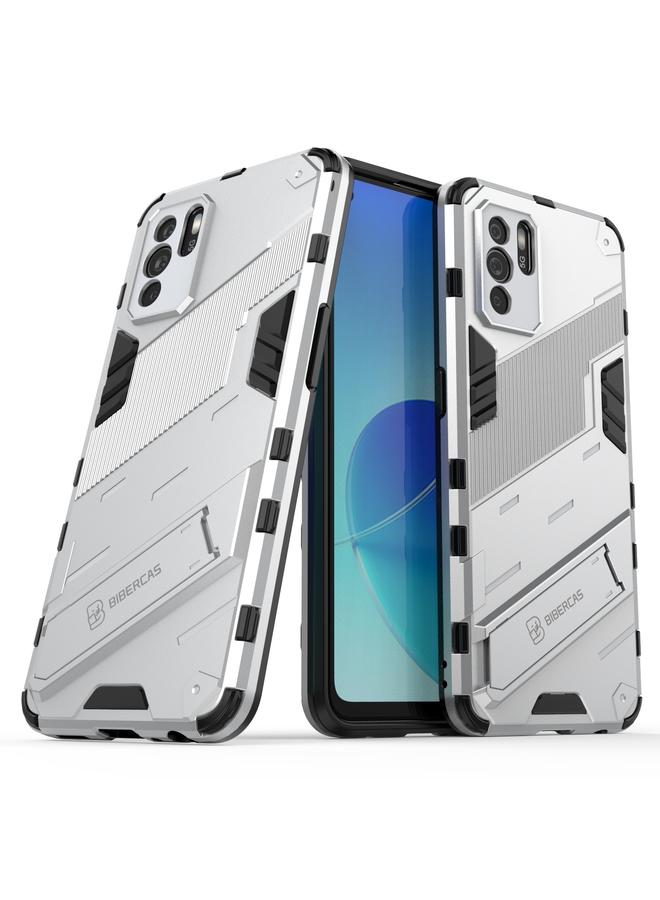 اس-توب جراب لهاتف OPPO Reno6 Z Punk Armor 2 في 1 PC + جراب TPU مقاوم للصدمات مع حامل غير مرئي - Image 2