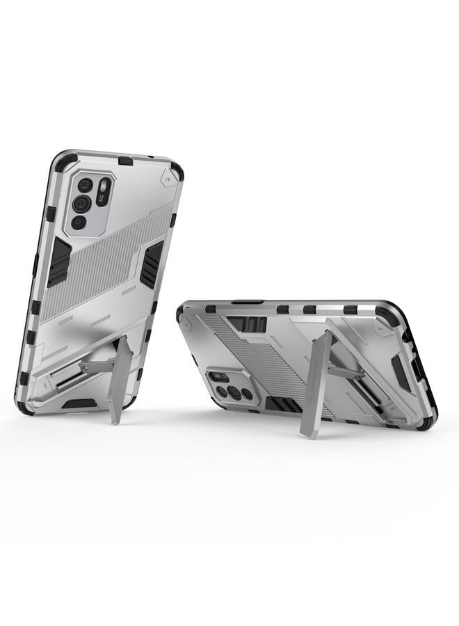 اس-توب جراب لهاتف OPPO Reno6 Z Punk Armor 2 في 1 PC + جراب TPU مقاوم للصدمات مع حامل غير مرئي - Image 4