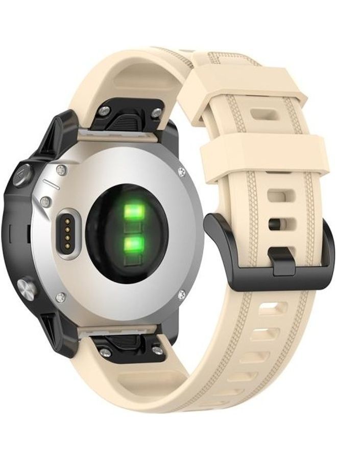 NIBEMINENT Quick Release Replacement Band For Garmin Fenix 6S 20mm Beige - Image 2
