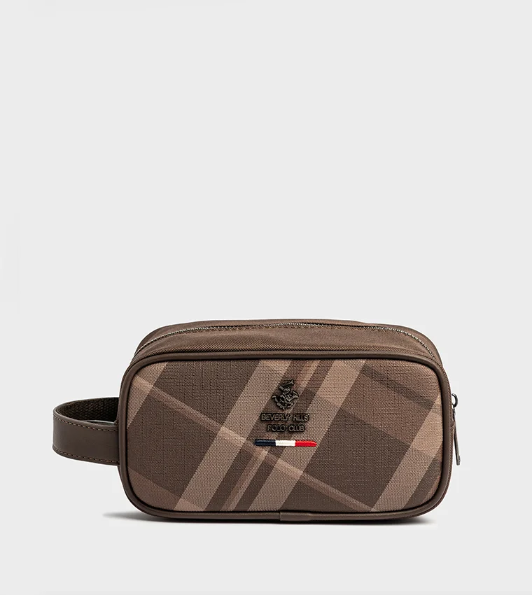 BEVERLY HILLS POLO CLUB Plaid Zippered Travel Pouch
