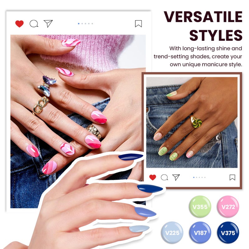 VANREESA Gel Nail Polish Kit with U V Light 53 Pcs Gel Polish Nail Set 36 Colors Nail Polish Set + Base and 4 Effects Top Coat with Manicure Tools Complete DIY Nail Kit Gifts for Women Girls - Image 3