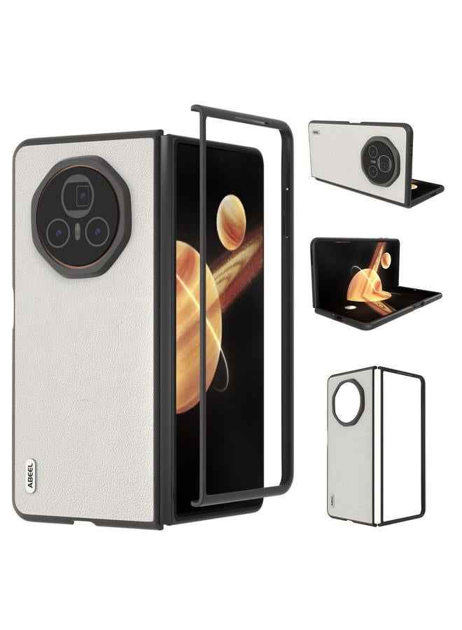 S-TOP Case For Honor Magic V3 ABEEL Genuine Leather Wave Black Edge Phone Case - Image 1