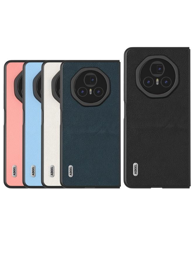 S-TOP Case For Honor Magic V3 ABEEL Genuine Leather Wave Black Edge Phone Case - Image 5