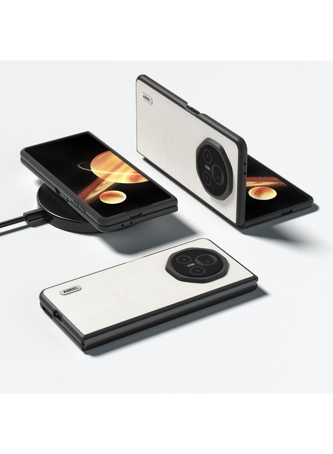 S-TOP Case For Honor Magic V3 ABEEL Genuine Leather Wave Black Edge Phone Case - Image 2