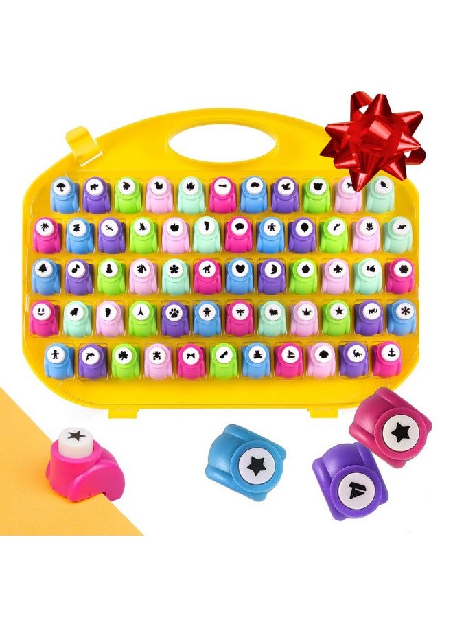 SCS Direct Scrapbook Paper Punch - 58pc Mini Paper Hole Punchers w Case - All Different Crafting Shape Designs -Hole Punch for Greeting Cards, Scrapbooking, Arts & Crafts, School Projects for Kids & Adults, Gift  - Image 1
