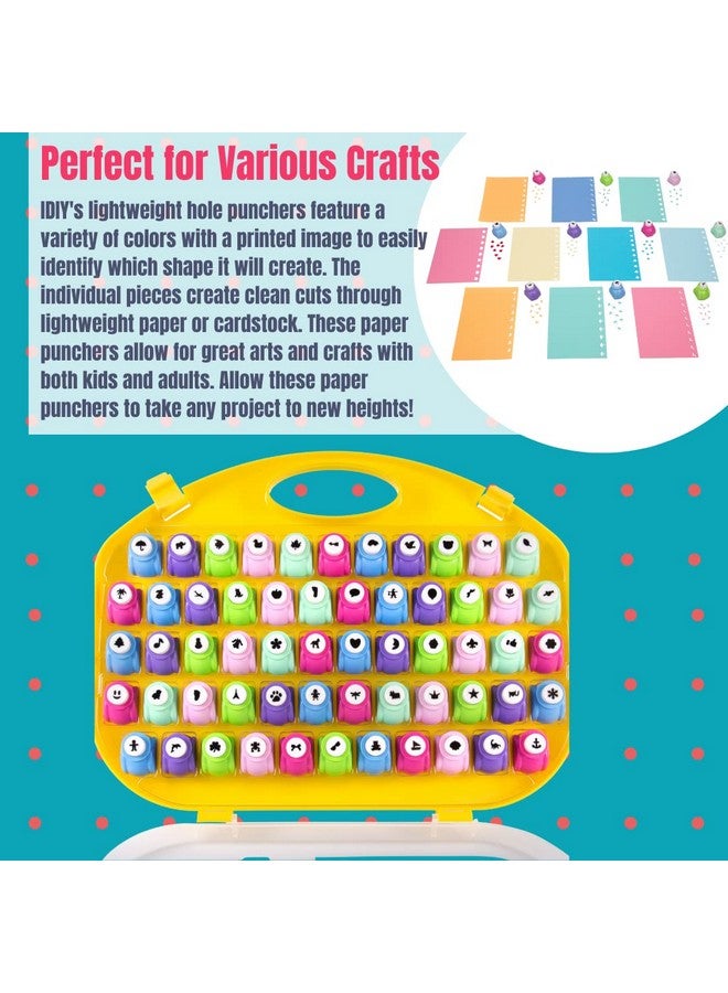 SCS Direct Scrapbook Paper Punch - 58pc Mini Paper Hole Punchers w Case - All Different Crafting Shape Designs -Hole Punch for Greeting Cards, Scrapbooking, Arts & Crafts, School Projects for Kids & Adults, Gift  - Image 3