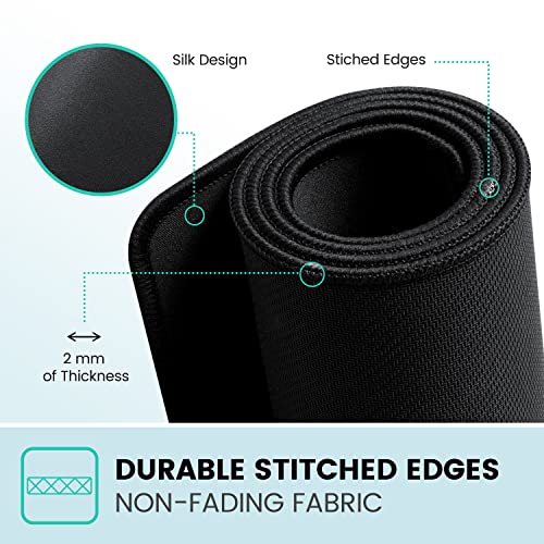 Perixx DX-1000M Waterproof Gaming Mouse Pad with Stitched Edge - Non-Slip Rubber Base Design for Laptop or Desktop Computer - M Size 9.84x8.27x0.08 Inches - Image 3
