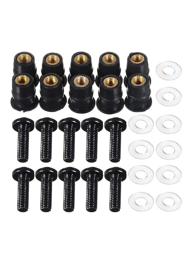 10pcs Black M5x16mm Motorcycle Windscreen Windshield Screws Bolts And Nuts Fastener Kit - Image 1