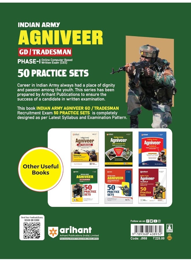 Arihant 50 Practice Sets for Indian Army Agniveer GD/Tradesman Phase-I Online Computer Based Written Exam | Practice sets designed as per latest syllabus & exam pattern with official online practice test  - Image 2