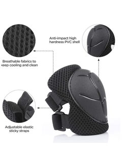 Generic Roller Skating Protective Gear Children's Helmet Set for Riding Elbow Wristband Skateboard Skates Balance Bike Helmet Knee Pads 7 Pieces - Black (S for 2-8years old)  - Image 5