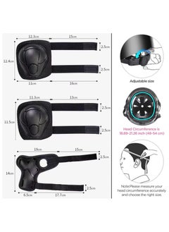 Generic Roller Skating Protective Gear Children's Helmet Set for Riding Elbow Wristband Skateboard Skates Balance Bike Helmet Knee Pads 7 Pieces - Black (S for 2-8years old)  - Image 3