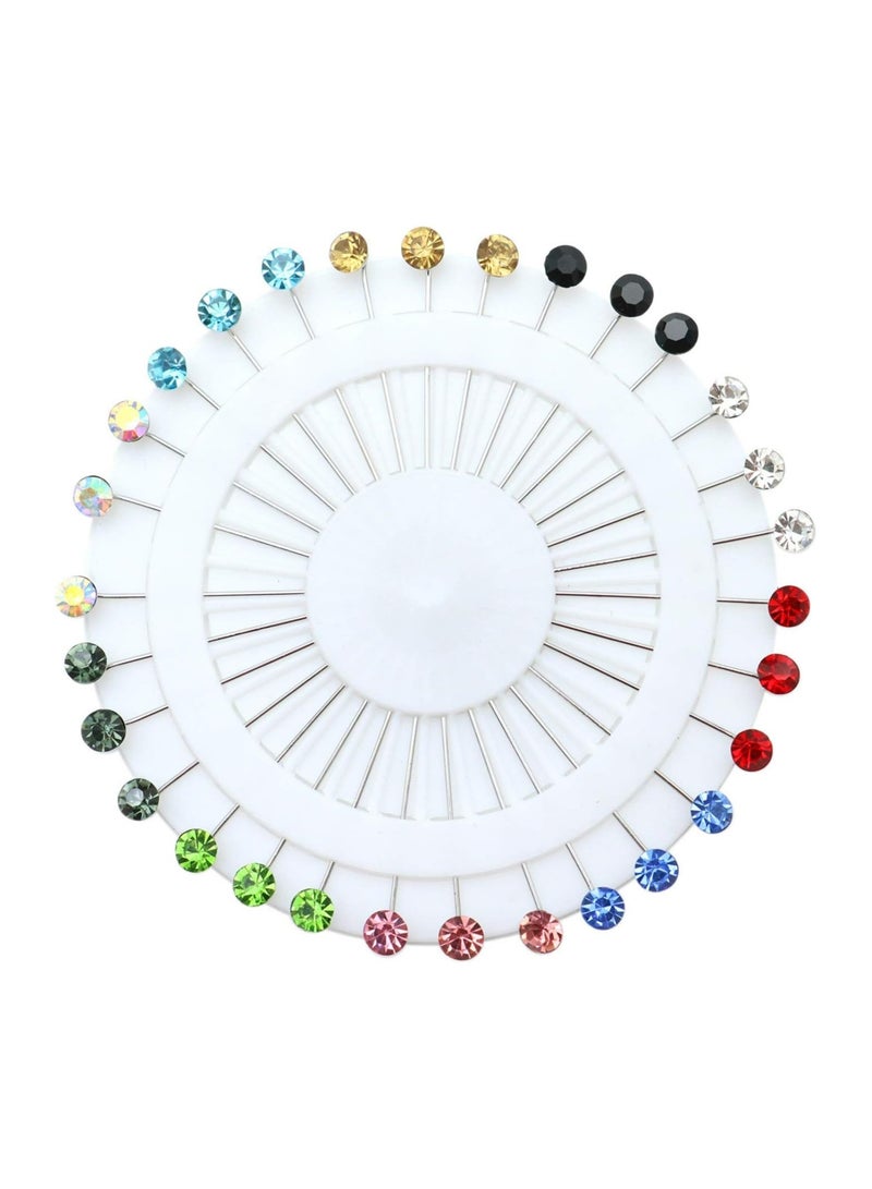 Sky Shine 30PCS Crystal Hijab Pins – Snag-Free Straight Scarf Pins & Brooch Set for Women – Elegant Headwear & Wedding Accessories - Image 1