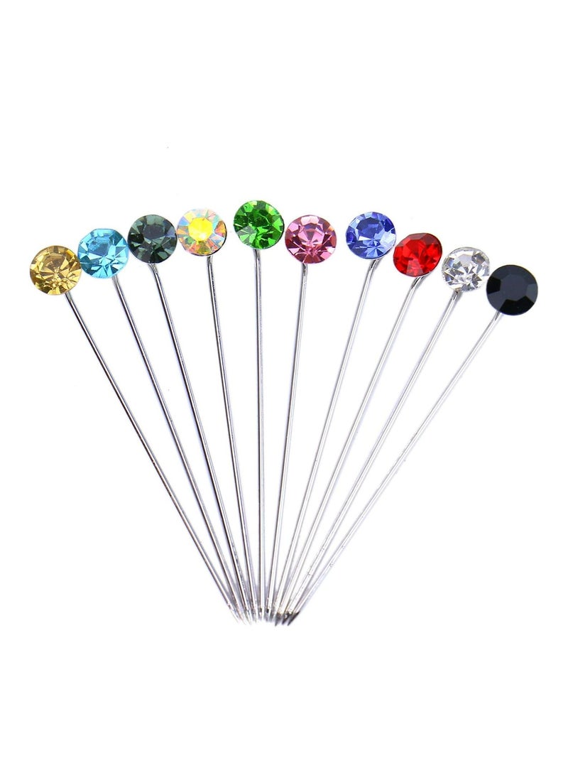 Sky Shine 30PCS Crystal Hijab Pins – Snag-Free Straight Scarf Pins & Brooch Set for Women – Elegant Headwear & Wedding Accessories - Image 2