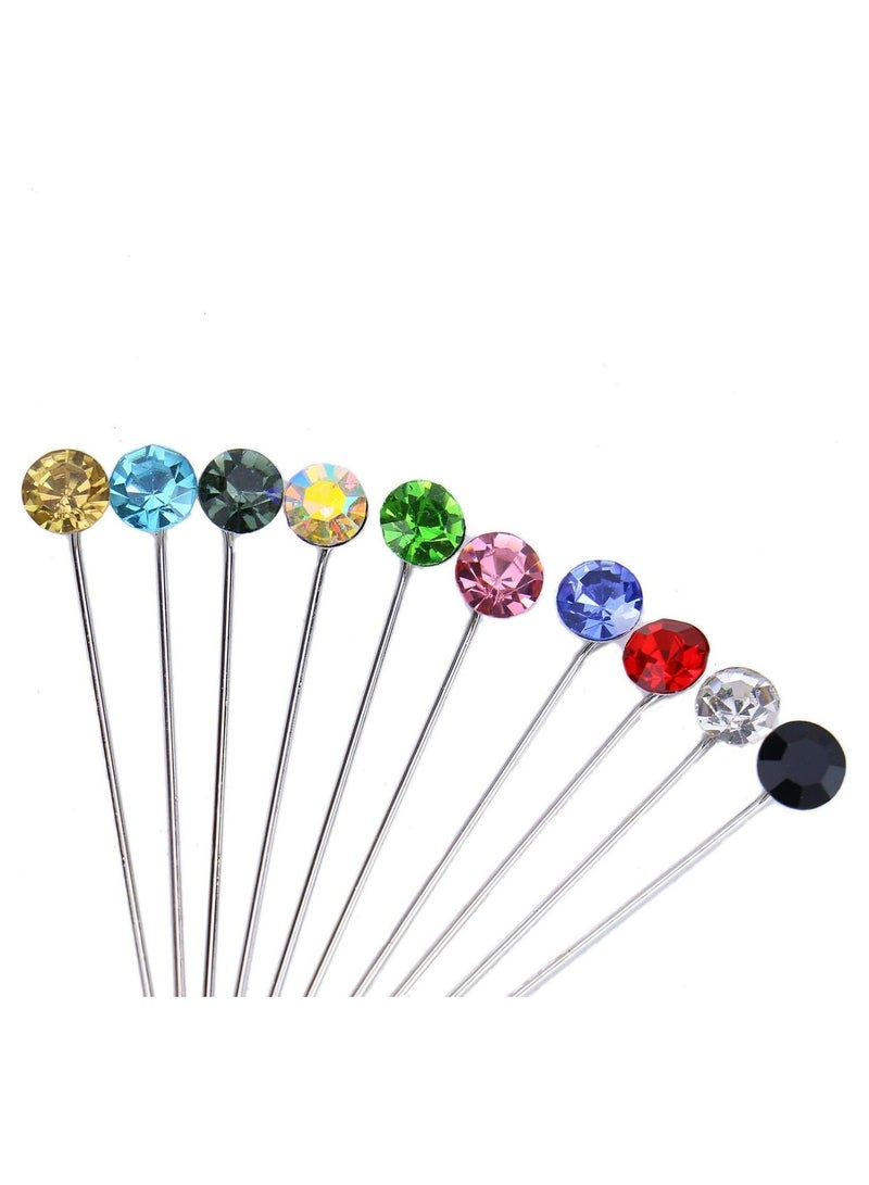 Sky Shine 30PCS Crystal Hijab Pins – Snag-Free Straight Scarf Pins & Brooch Set for Women – Elegant Headwear & Wedding Accessories - Image 3